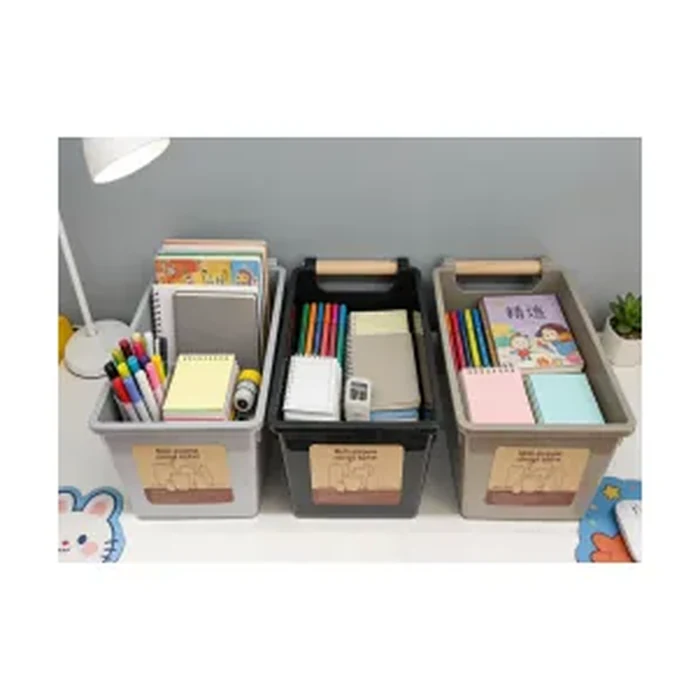 Compartment Storage Basket with Wooden Handle — Model 280